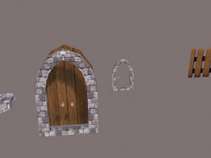 low poly medieval houses 3D Model