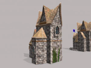 d&uuml;ş&uuml;k poli orta&ccedil;ağ evleri 3D Model