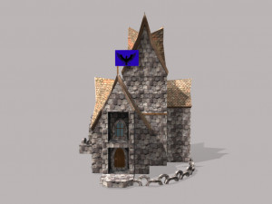 low poly medieval houses 3D Model