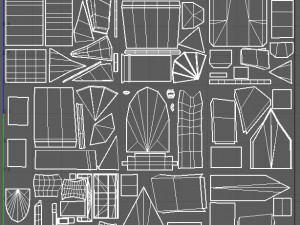 low poly medieval houses 3D Model