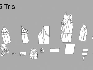d&uuml;ş&uuml;k poli orta&ccedil;ağ evleri 3D Model