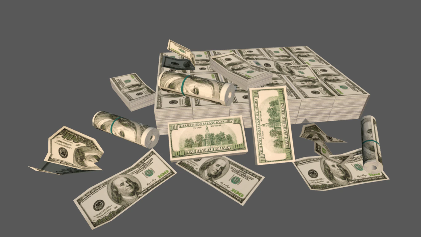 pacote de dinheiro low poly Modelo 3D .c4d .max .obj .3ds .fbx .stl .blend 