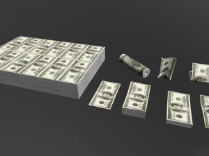 pacote de dinheiro low poly Modelo 3D