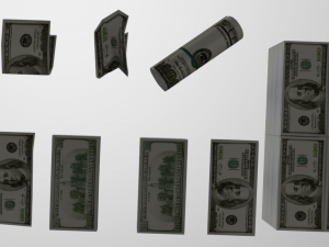 low poly money pack Model 3D