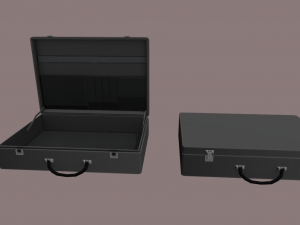 black suitcase low-poly 3D Model