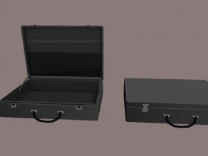 чорна валіза low-poly 3D Модель