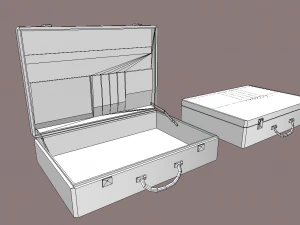 schwarzer Koffer Low-Poly 3D Modell