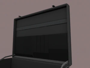 schwarzer Koffer Low-Poly 3D Modell