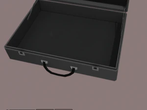 schwarzer Koffer Low-Poly 3D Modell