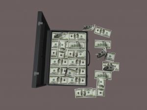 suitcase with money low-poly 3D Modell