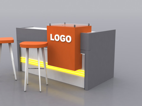 Reception Counter Design 3D Model
