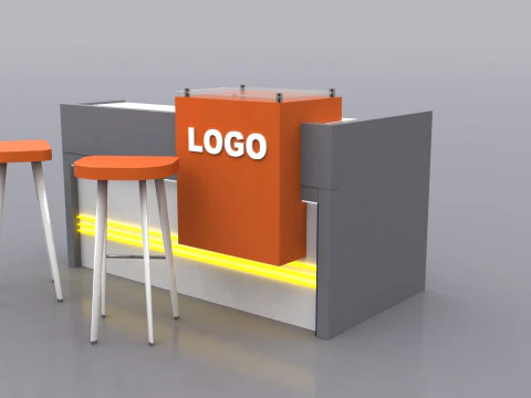 Reception Counter Design 3D Model