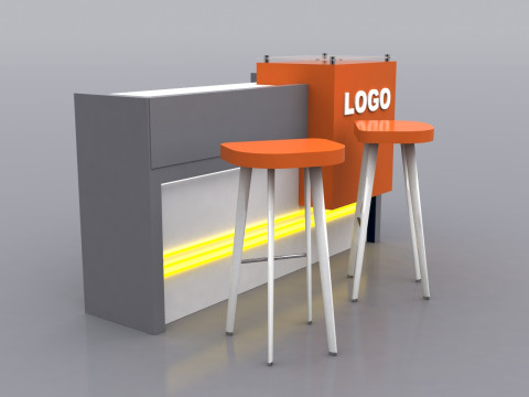 Reception Counter Design 3D Model