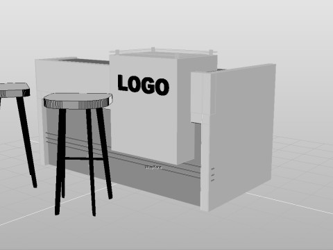 Reception Counter Design 3D Model
