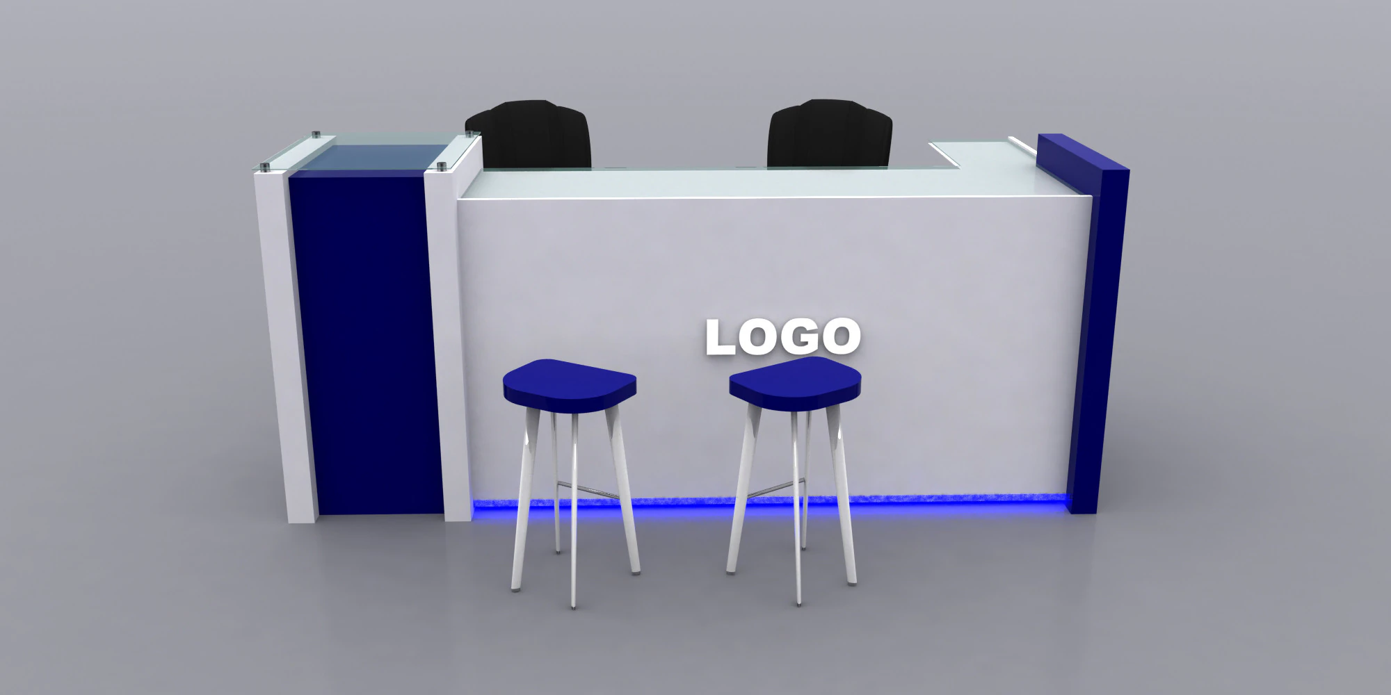 Reception Counter Design 3D Model .c4d .max .obj .3ds .fbx .stl .blend 