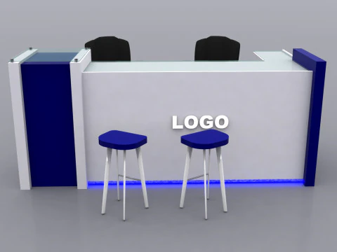 Reception Counter Design 3D Model