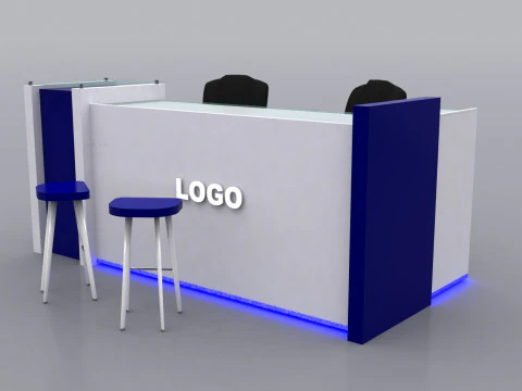 Reception Counter Design 3D Model