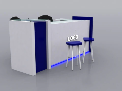 Reception Counter Design 3D Model