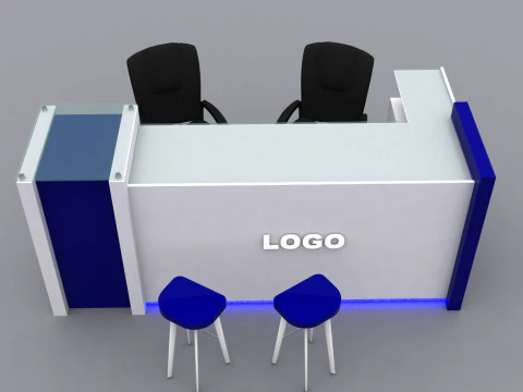 Reception Counter Design 3D Model