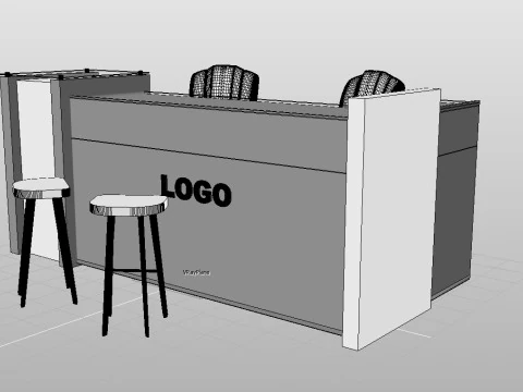 Reception Counter Design 3D Model