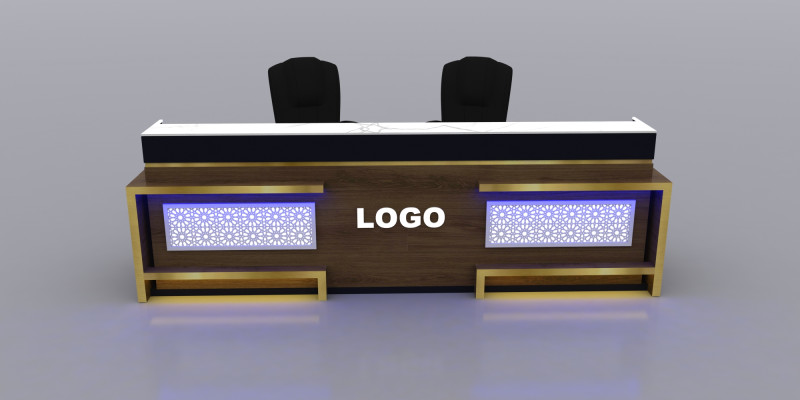 Reception Counter Design 3D Model .c4d .max .obj .3ds .fbx .stl .blend 