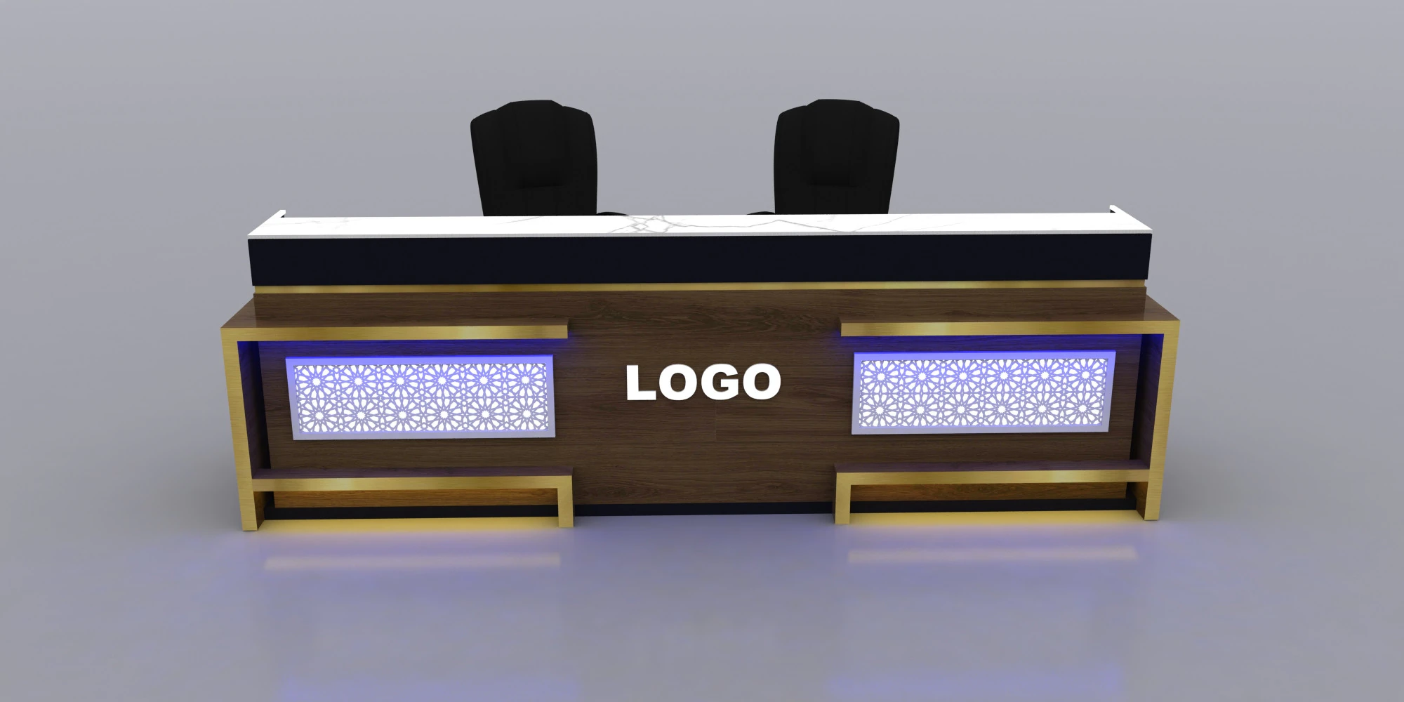 Reception Counter Design 3D Model .c4d .max .obj .3ds .fbx .stl .blend 