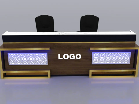 Ontwerp van de receptiebalie 3D Model