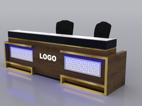 Reception Counter Design 3D Model