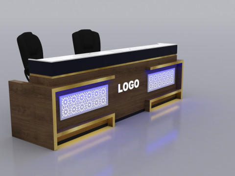 Reception Counter Design 3D Model