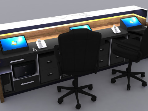 Reception Counter Design 3D Model