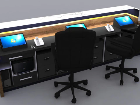 Reception Counter Design 3D Model