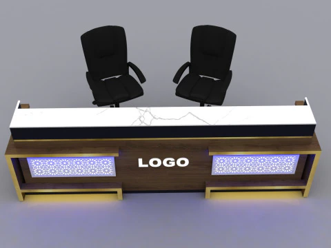 Reception Counter Design 3D Model