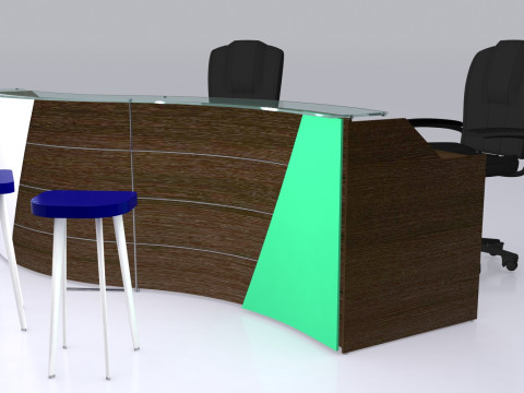 Reception Counter Design 3D मॉडल