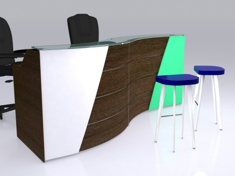 Reception Counter Design 3D मॉडल
