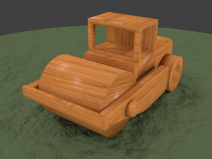 wooden road roller toy 3D Model