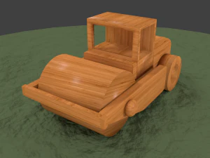 木製ロードローラーおもちゃ 3Dモデル