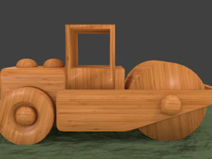 wooden road roller toy 3D Model