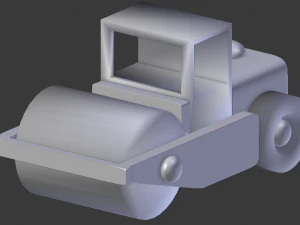 wooden road roller toy 3D Model