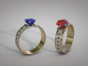 rings with diamonds 3D Model