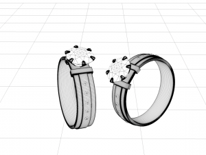 rings with diamonds 3D Модель