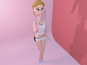 Girl in sports 3D Model