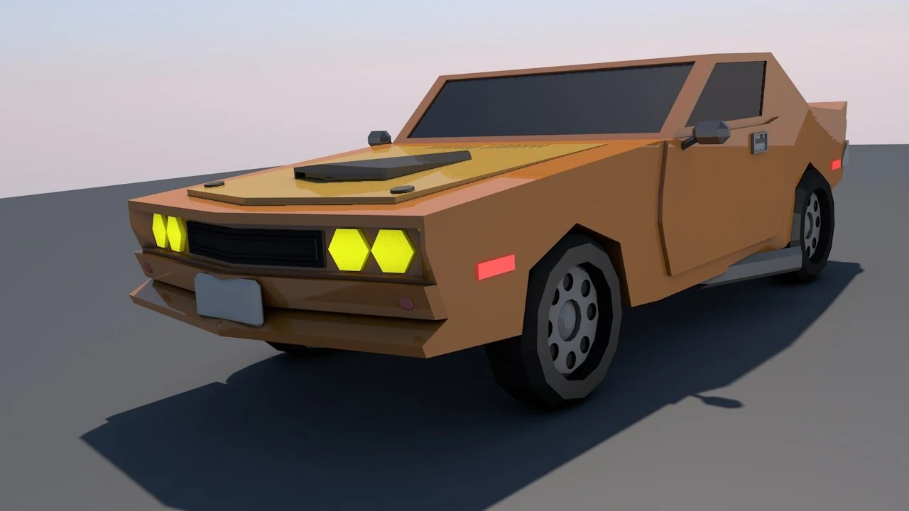 low poly car 3D Model .c4d .max .obj .3ds .fbx .stl .blend 