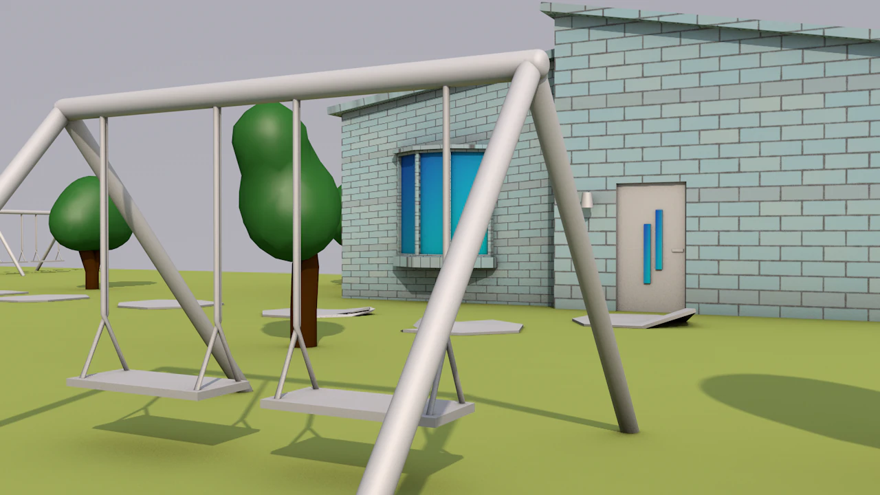 low poly house street 3D Model .c4d .max .obj .3ds .fbx .stl .blend 