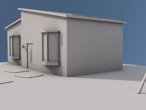 low poly house street 3D Model