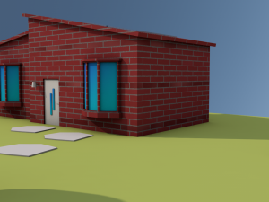 low poly house street Modelo 3D