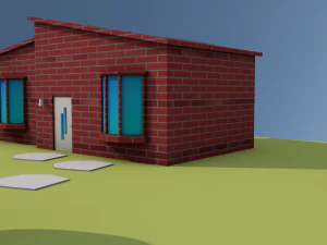 low poly house street 3D Model