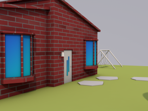 low poly house street Modelo 3D