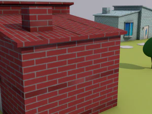 low poly house street 3D Model