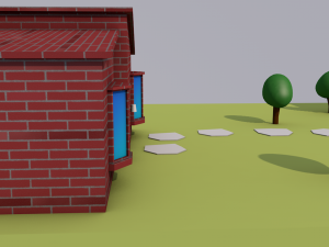 low poly house street Modelo 3D