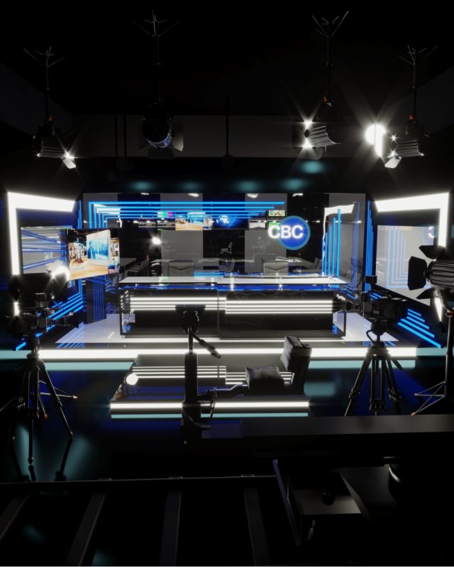 television studio 3D Model .c4d .max .obj .3ds .fbx .stl .blend